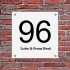 Huisnummerbordje vierkant aluminium dibond, naambordjes, huisnummer bordje, MODEL D106