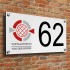 Aluminium dibond deur naambord met logo 15x30cm met afstandhouders model 3027