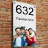 Aluminium dibond huisnummebordje met foto 15x30cm met afstandhouders model 3029