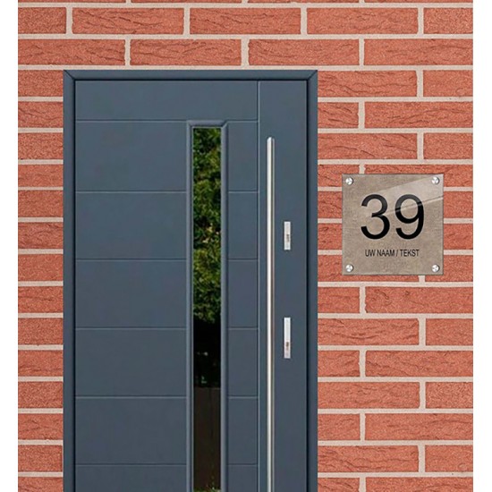 Huisnummerbordjes vierkant plexiglas, naambordje voordeur, naambordjes, model 1100