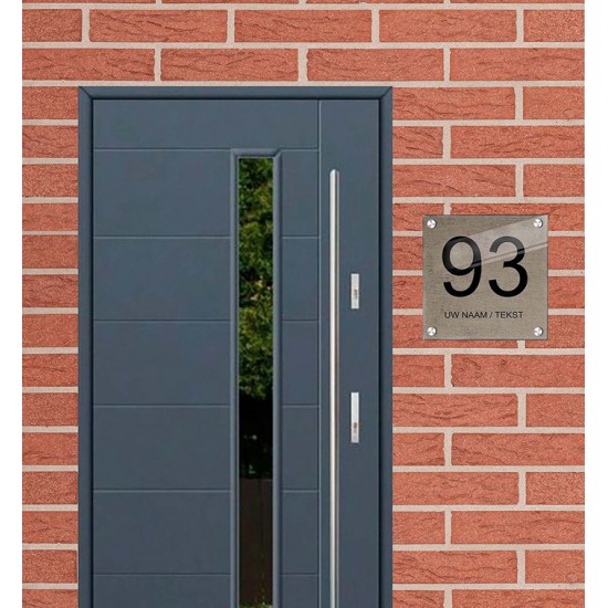 Naamborden vierkant plexiglas, naambordje huis, huisnummerbord, model 1102