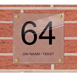Unieke naambordjes voordeur vierkant plexiglas,  naam bordjes model 1103