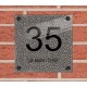 Naambordje met huisnummer vierkant plexiglas, huisnummer bordje, naambordje huis, model 1115