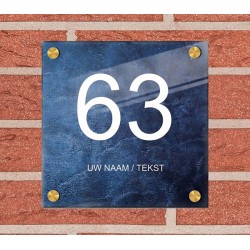 Naambordje voordeur vierkant plexiglas, naam bordjes, model 1118