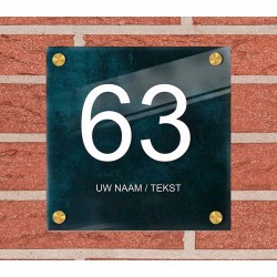 Naambordjes vierkant plexiglas, huisnummerbordje, model 1119