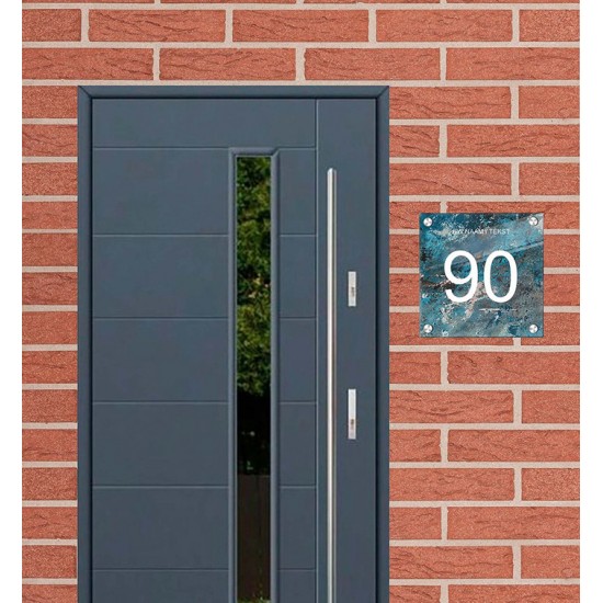 Huisnummerbordje vierkant plexiglas, naambordje huis, huisnummerbord, model 1125