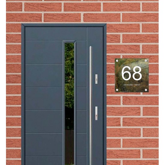 Unieke naambordjes voordeur vierkant plexiglas, naambordje voordeur, naambordjes, model 1128