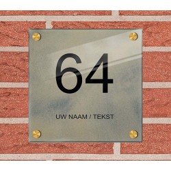 Naambordje deur vierkant plexiglas, naambord, naam bordjes, model 1132