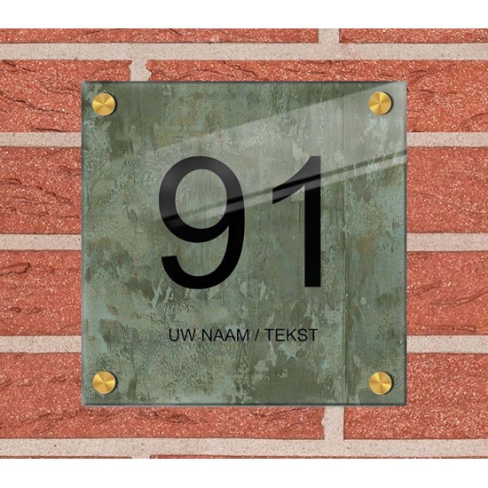 Deur naambord plexiglas, naambordje huis, huisnummerbord, model 1135