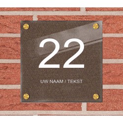 Deur naambord plexiglas, huisnummerbordje, huisnummer bordje, model 1160