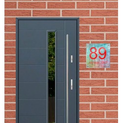 Naambordje huis vierkant plexiglas, naamplaatje, naamborden, model 1026