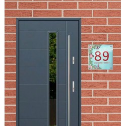 Naambordje vierkant plexiglas, huisnummer bordje, naambordje huis, model 1027