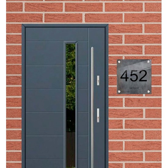 Plexiglas naambord, naambordje huis, huisnummerbord, model 1058