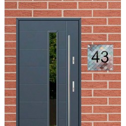 Naambordjes plexiglas tegel design, huisnummerbordje, huisnummer bordje