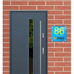 Naambord plexiglas zumba design, naambordje huis, huisnummerbord