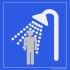 Pictogram douche heren / mannen bord