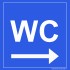 WC bord met pijl naar rechts