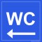 WC bord met pijl naar links