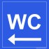 WC bord met pijl naar links