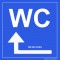 WC om de hoek bord links