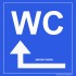 WC om de hoek bord links