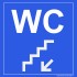 WC bordje trap links onder