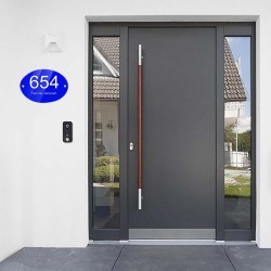 Naambord huisnummer ovaal 14 x 20 cm plexiglas, naambord, naamplaatje, model 2513
