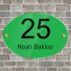 Naambordje met huisnummer ovaal 14 x 20 cm plexiglas, huisnummerbordje, huisnummer bordje model 2515
