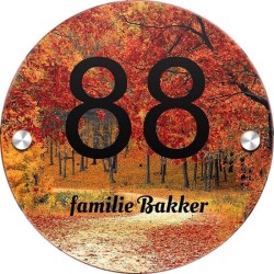 Naambord huisnummer 150mm rond plexiglas, naambord, naamplaatje, model 2024