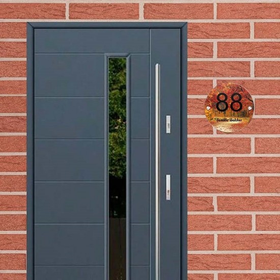 Naambord huisnummer 150mm rond plexiglas, naambord, naamplaatje, model 2024