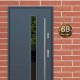 Naamplaatje deur 150mm rond plexiglas, naambordje huis, huisnummerbord, model 2027