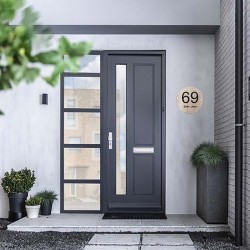 Naambordje voordeur 150mm rond plexiglas, naambord huisnummer, naambordje voordeur, model 2029