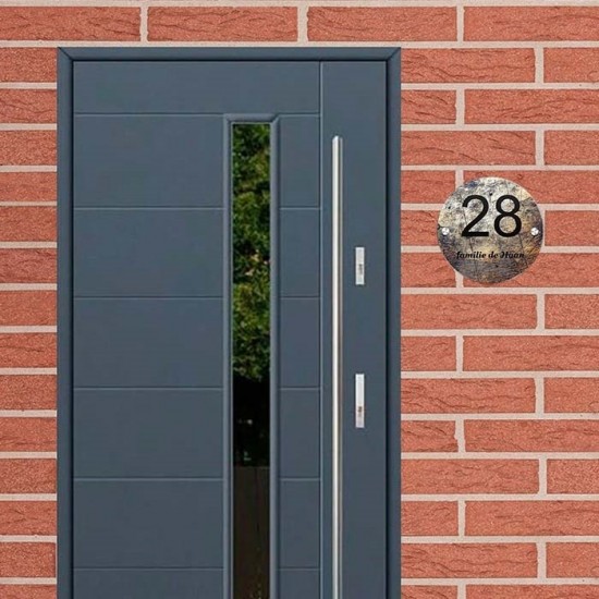 Naambordje huis 150mm rond plexiglas, naambord, naamplaatje, model 2033