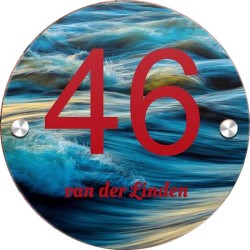 Huisnummerbord 150mm rond plexiglas, naambordje voordeur, naambordjes, model 2034