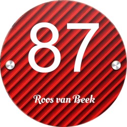 Naambordje 150mm rond plexiglas, huisnummerbordje, huisnummer bordje, model 2035