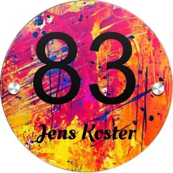Huisnummerbordjes 150mm rond plexiglas, naambordje huis, huisnummerbord, model 2036