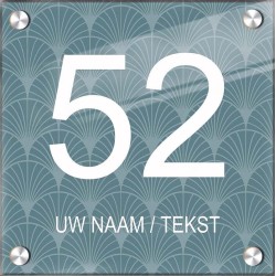 Naam bordjes vierkant plexiglas, naambordje voordeur, naambordjes, model 1104