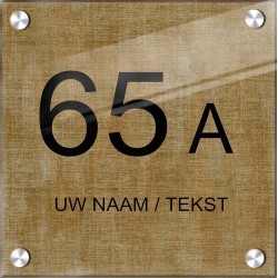 Huisnummer kopen vierkant plexiglas, naambordje huis, huisnummerbord, model 1106