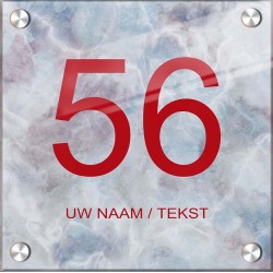 Naambordje bestellen vierkant plexiglas, naambordje voordeur, naambordjes, model 1108