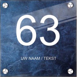Naambordje voordeur vierkant plexiglas, naam bordjes, model 1118