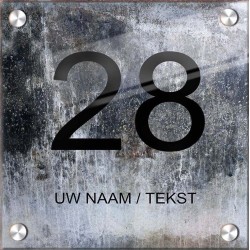 Naambord vierkant plexiglas, naambordje, huisnummerbordjes, model 1126