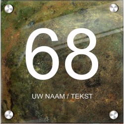 Unieke naambordjes voordeur vierkant plexiglas, naambordje voordeur, naambordjes, model 1128