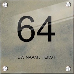 Naambordje deur vierkant plexiglas, naambord, naam bordjes, model 1132