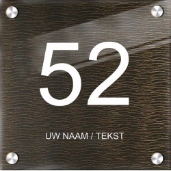 Naambordje vierkant plexiglas, naambordje voordeur, naambordjes, model 1133