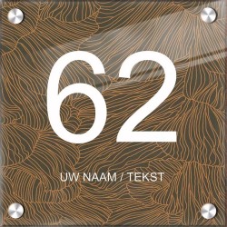 Naambord huisnummer vierkant plexiglas, naam bordjes, model 1137