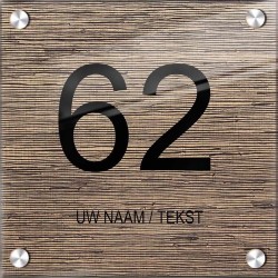 Plexiglas naambord, naambordje, huisnummerbordjes, model 1141