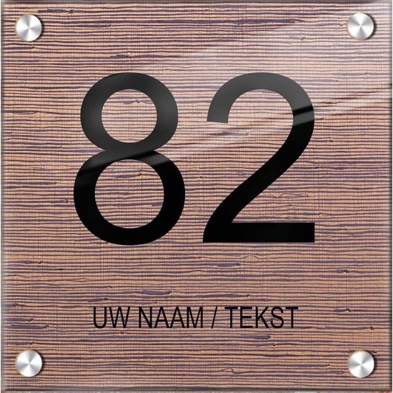 Huisnummer bordje plexiglas, naambordje, huisnummerbordjes, model 1146