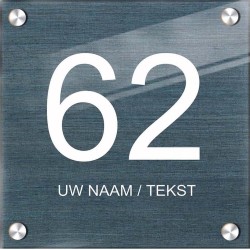 Naambordje plexiglas, huisnummerbordje, huisnummer bordje, model 1149