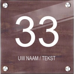 Huis naambordje plexiglas, naambordje voordeur, naambordjes, model 1159