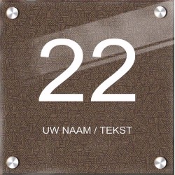 Deur naambord plexiglas, huisnummerbordje, huisnummer bordje, model 1160